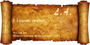 Lissem Andor névjegykártya